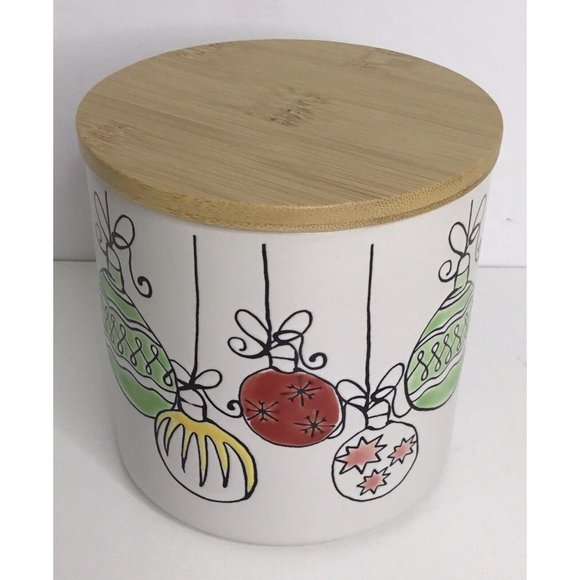 Canister 4" Spectrum Designz Christmas RETRO ORNAMENTS Ceramic- NEW - Picture 1 of 7